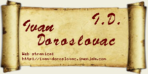Ivan Doroslovac vizit kartica